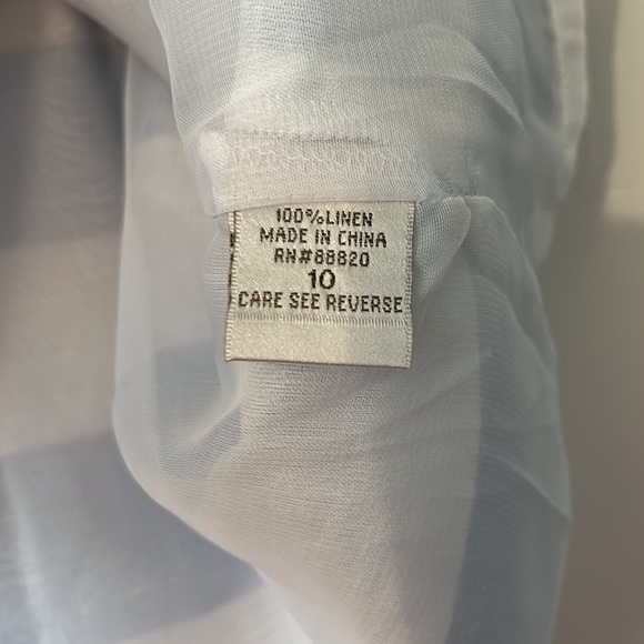 Kenar Linen Blue & White Striped Summer Skirt - Picture 6 of 6